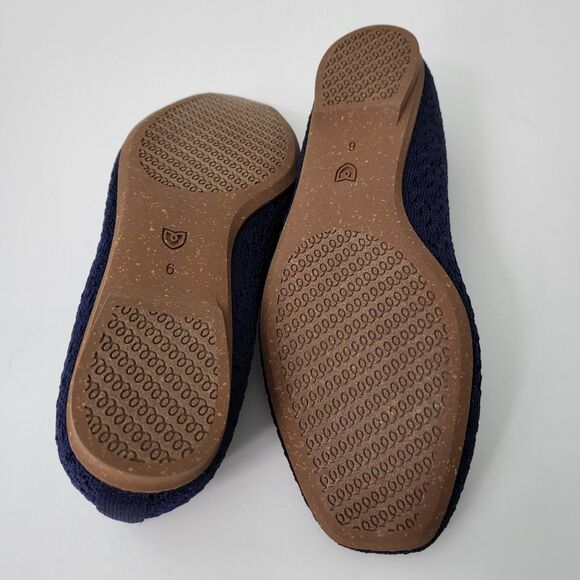 ROTHYS The Max Square Toe Flats Womens 6 Deep Navy Crochet Blue EUC Comfort - Picture 9 of 10